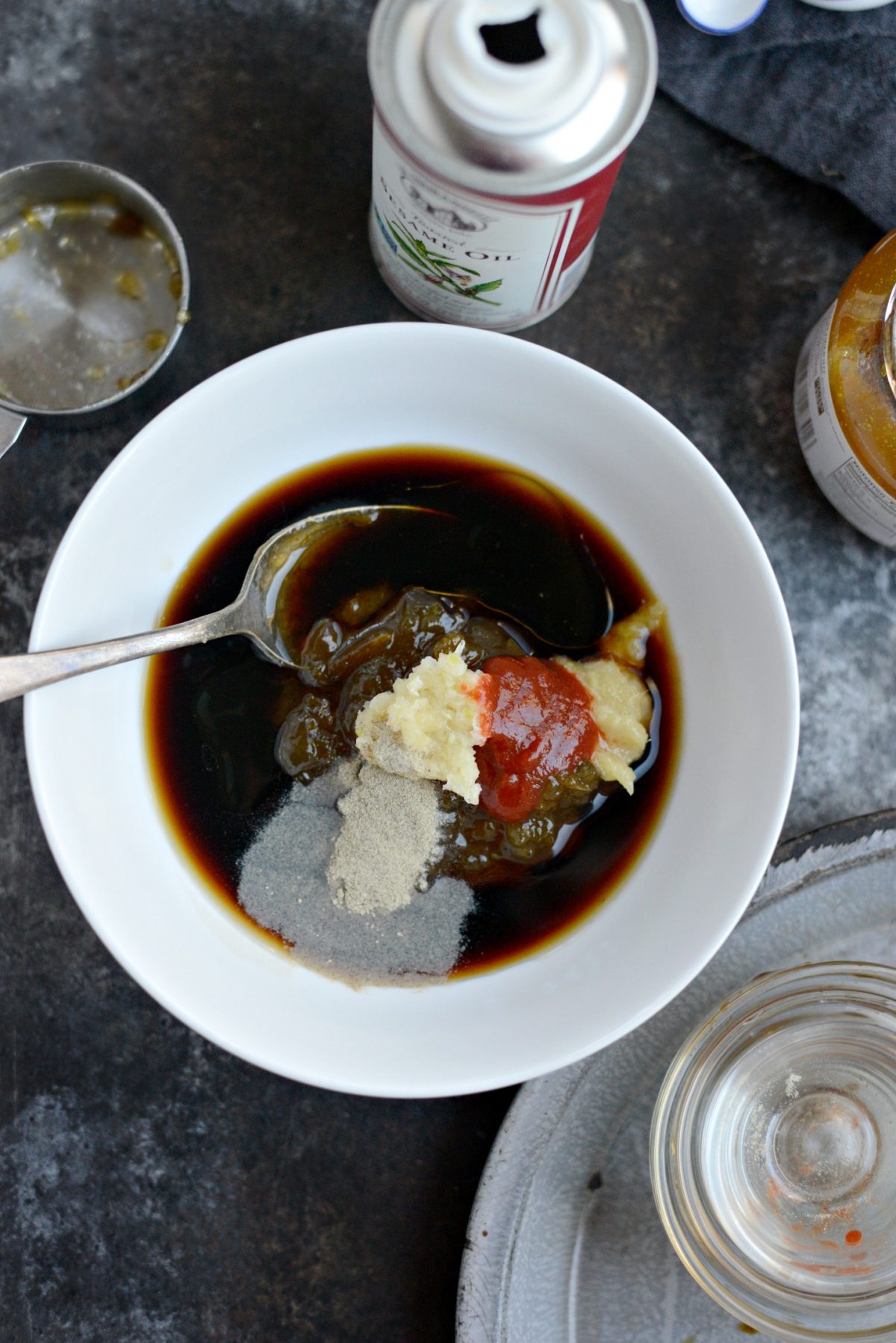 Add glaze ingredients to a bowl.