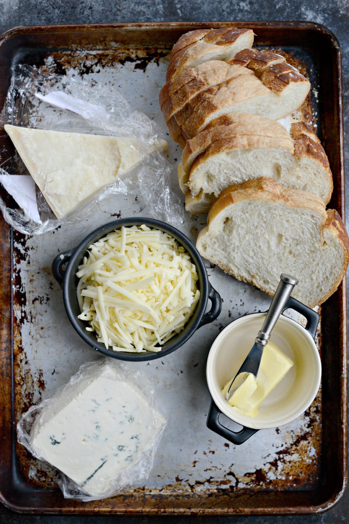 Fancy Three-Cheese Grilled Cheese Sandwich ingredients