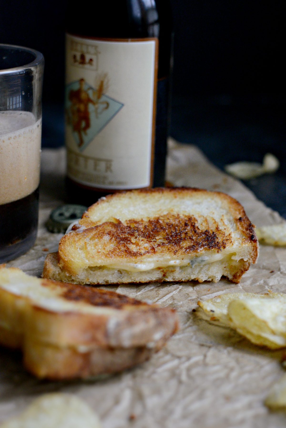 Fancy Three-Cheese Grilled Cheese Sandwich 