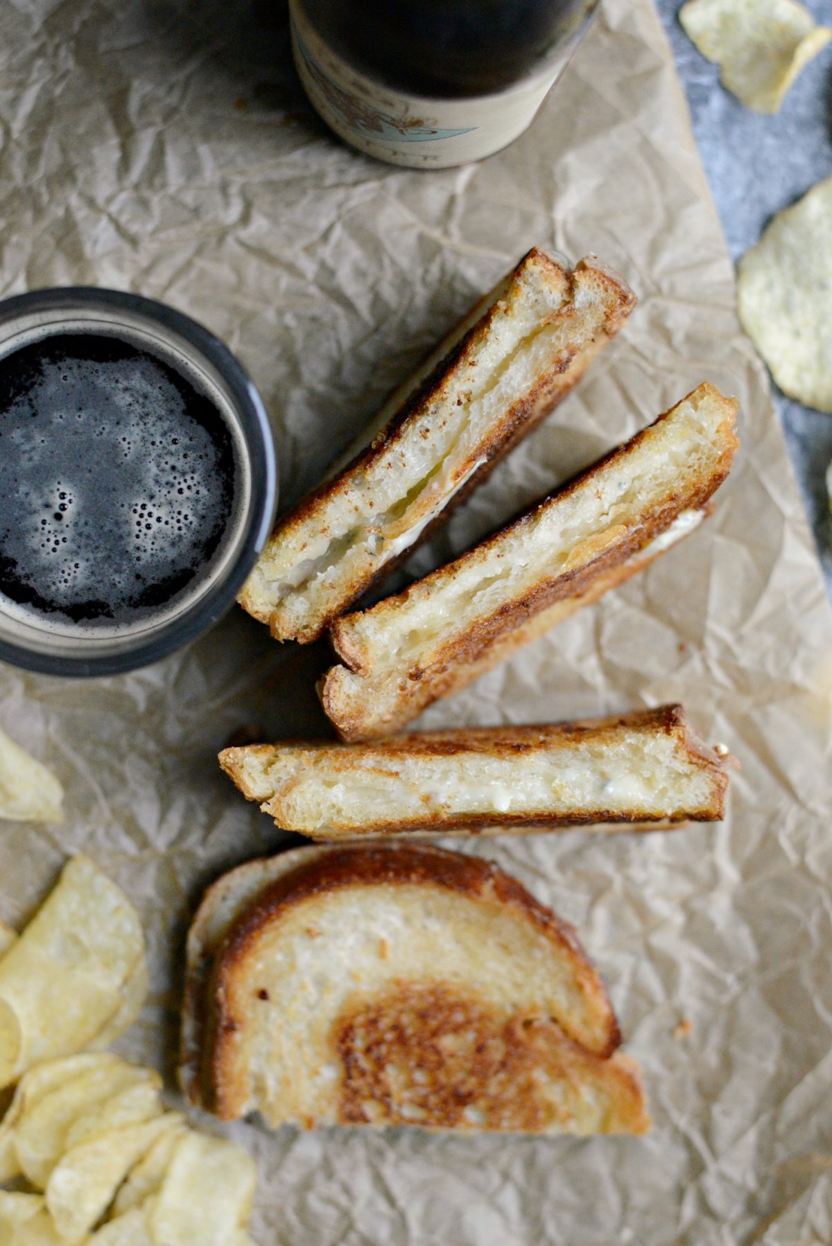 Fancy Three-Cheese Grilled Cheese Sandwich 