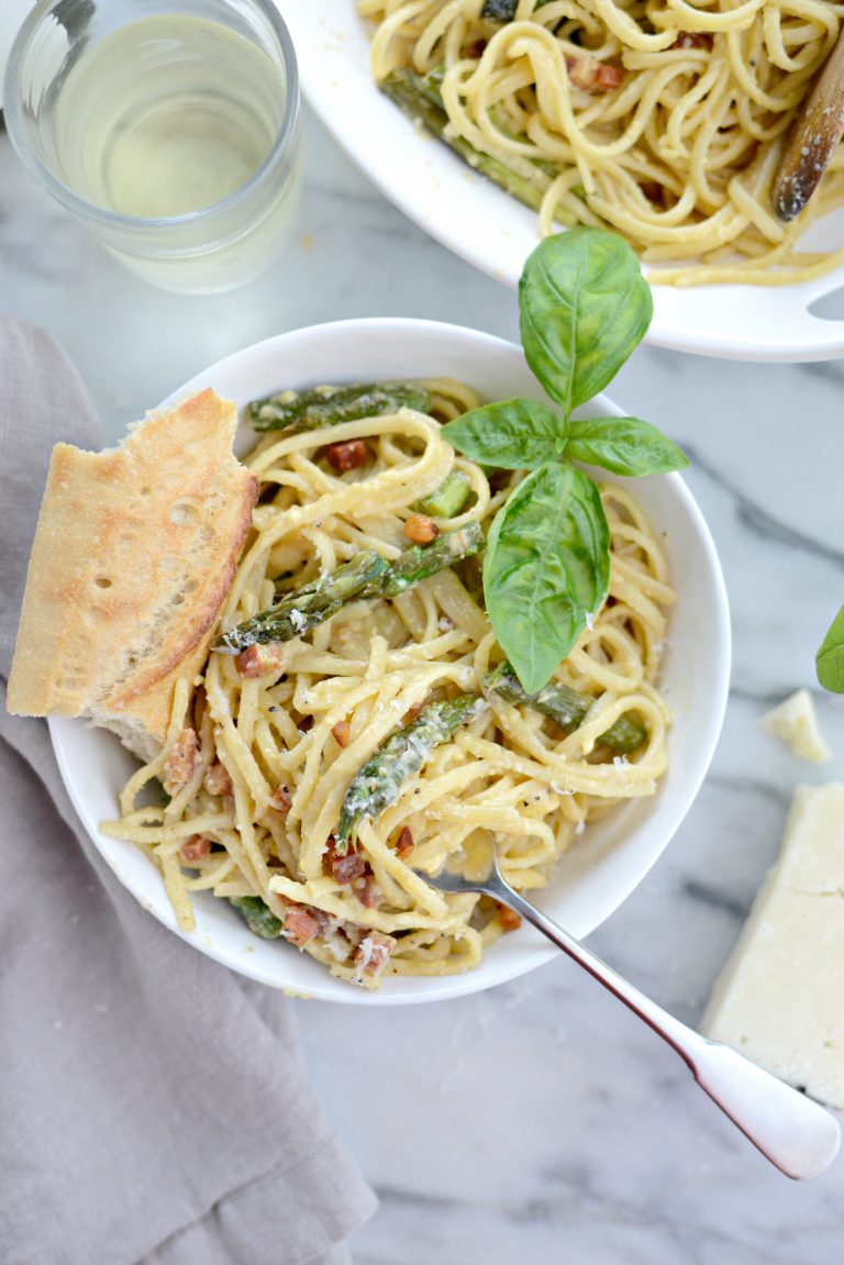 Pancetta Asparagus Carbonara Simply Scratch