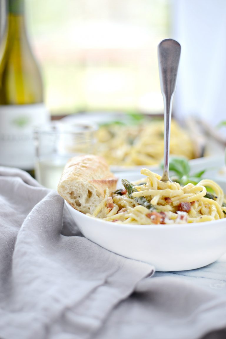 Pancetta Asparagus Carbonara Simply Scratch