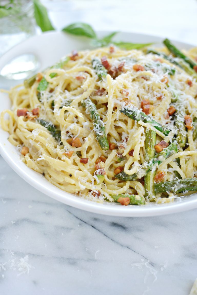 Pancetta Asparagus Carbonara Simply Scratch