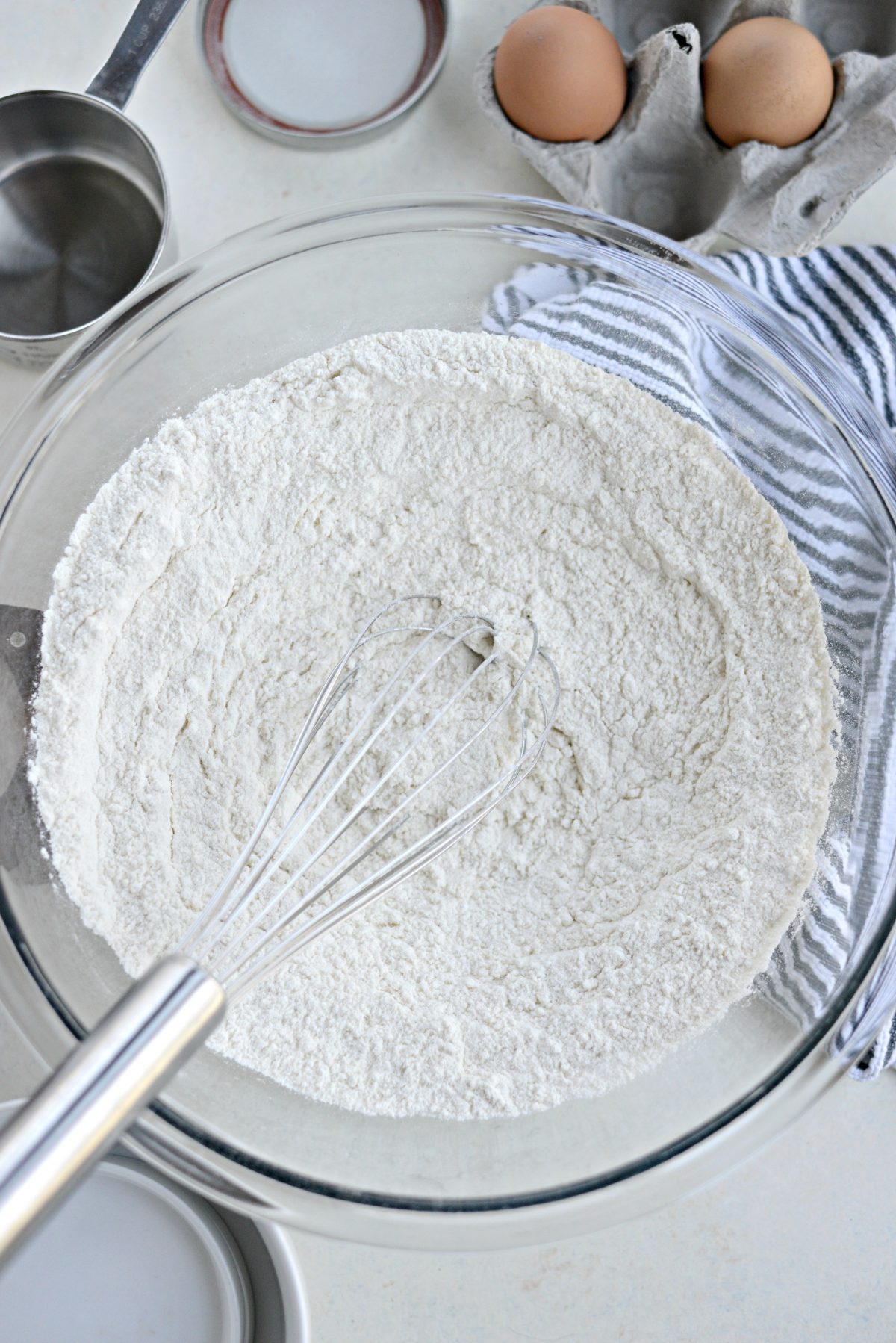 dry ingredients in mixing bowl with whisk