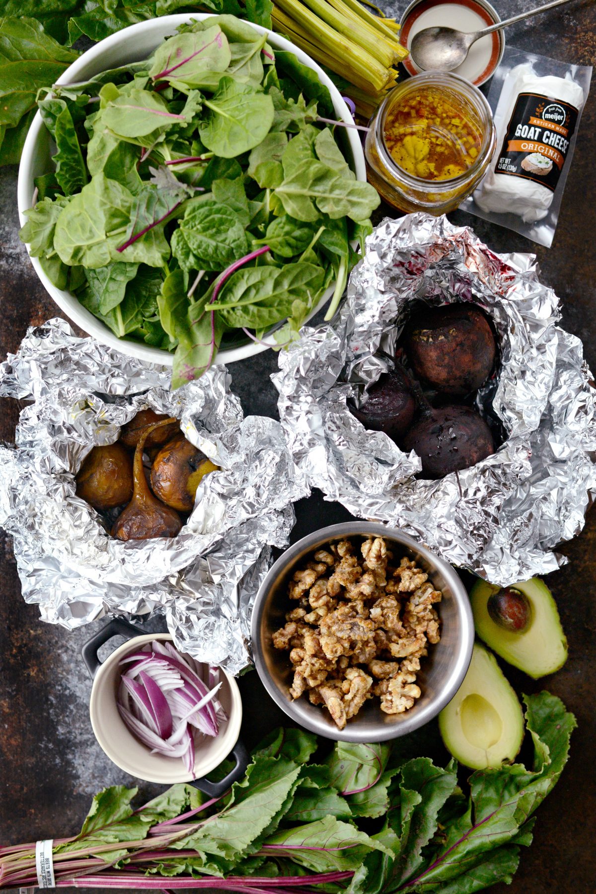 Roasted Beet Salad with Avocado, Goat Cheese And Honey Dijon Vinaigrette ingredients 