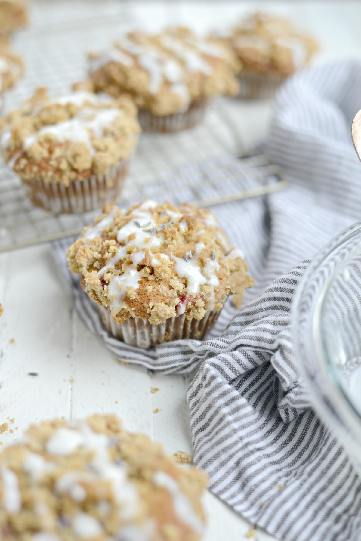 Strawberry Lemon Lavender Crumb Muffins