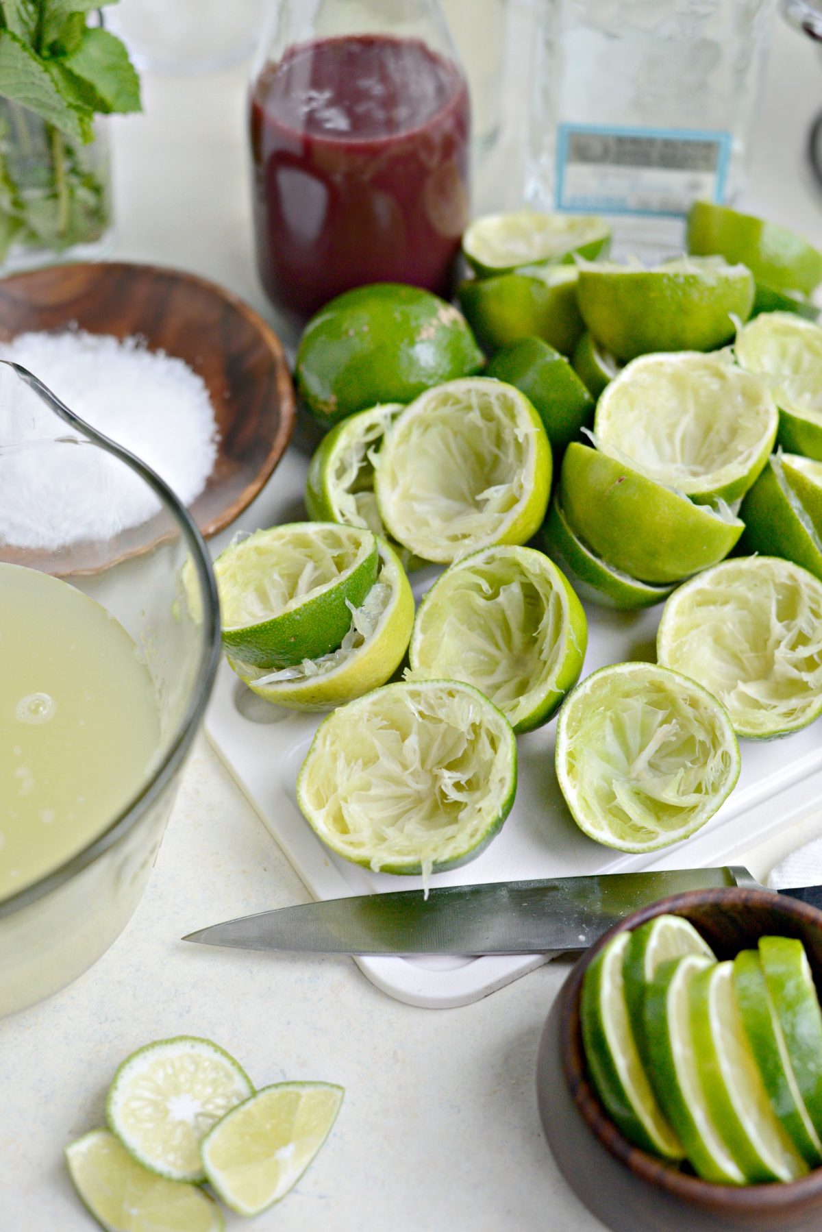 squeezed limes