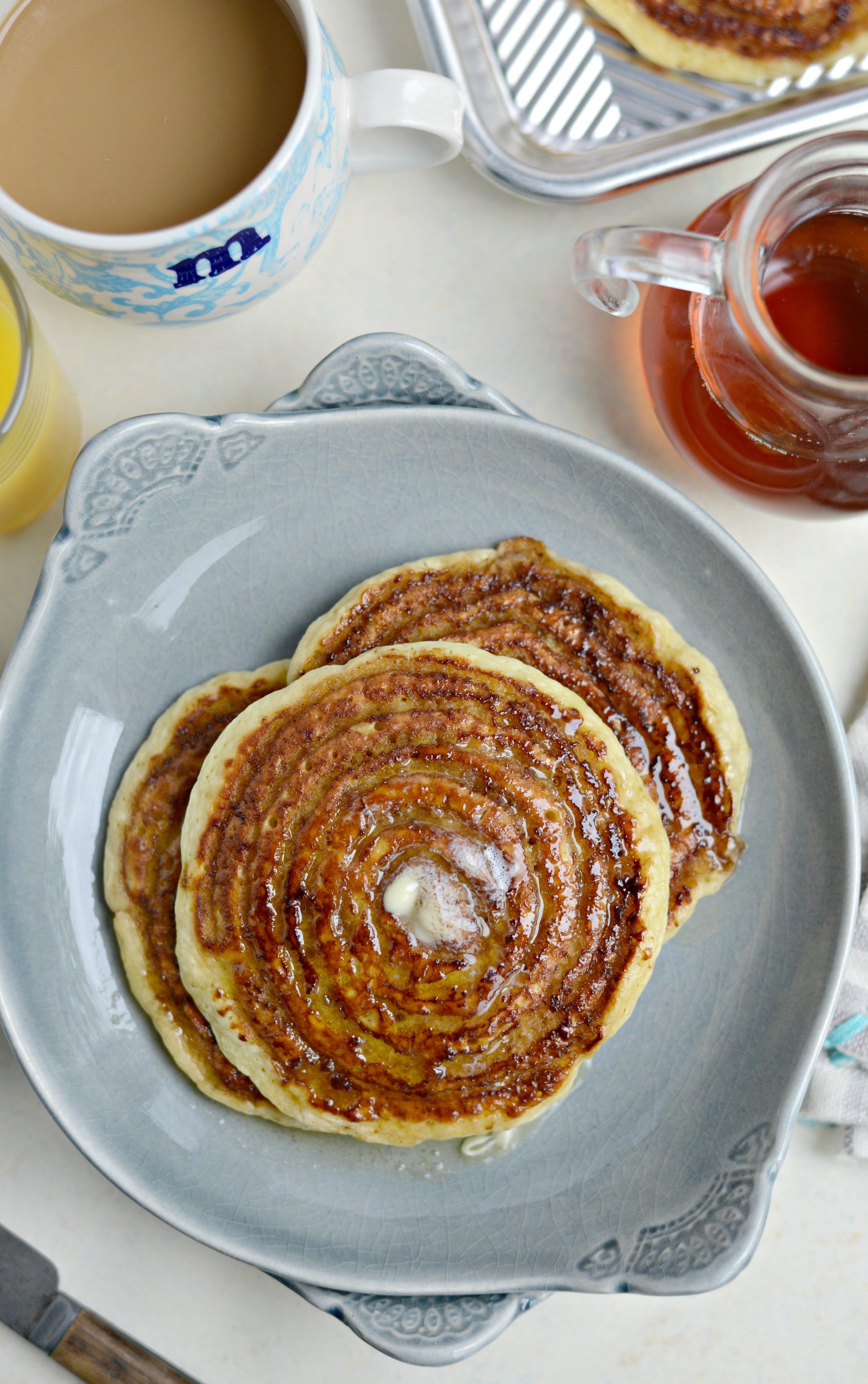 Cinnamon shop swirl pancakes