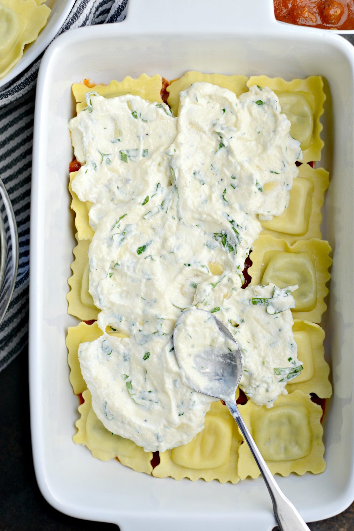 top with ricotta mixture
