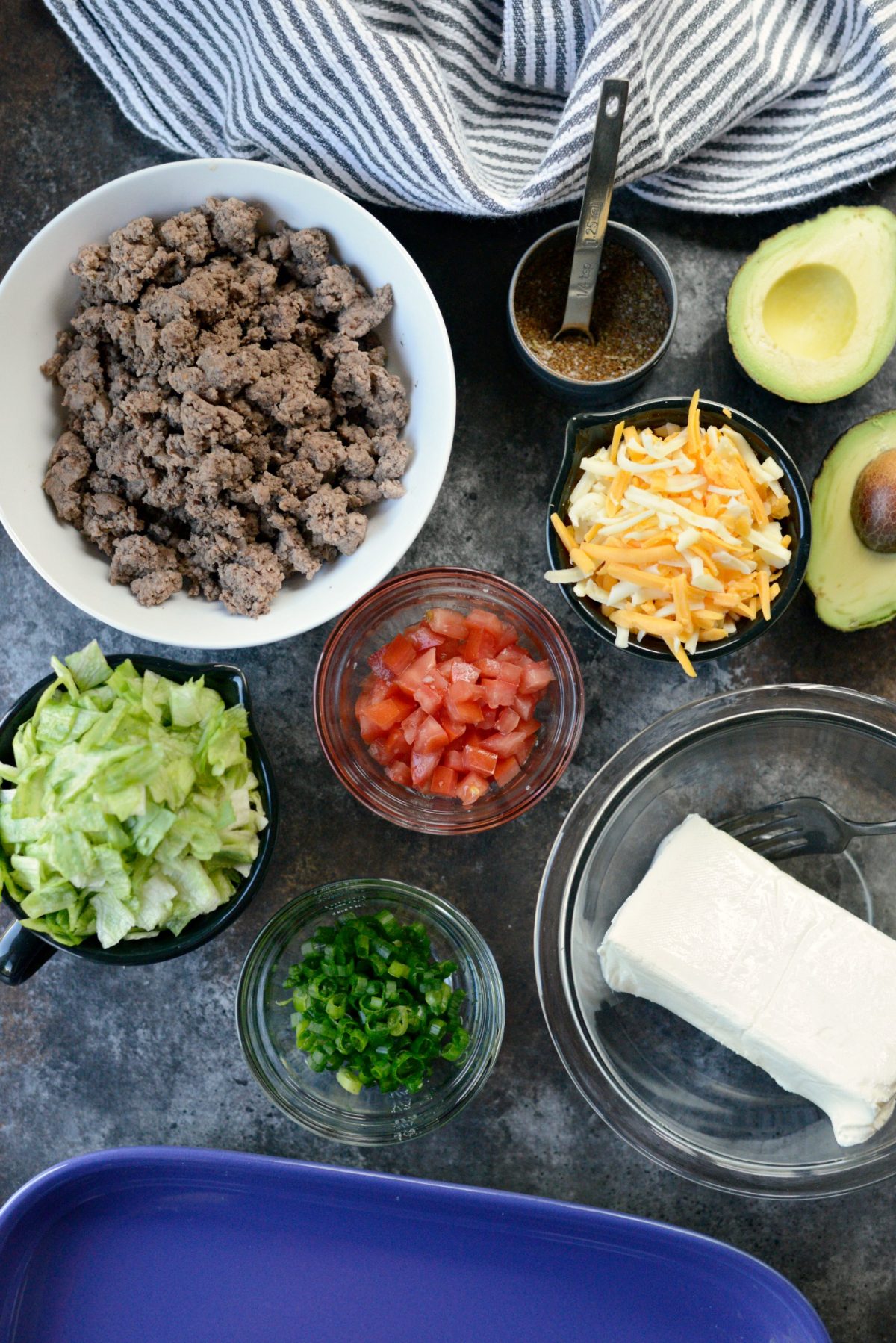 7-Layer Taco Dip ingredients
