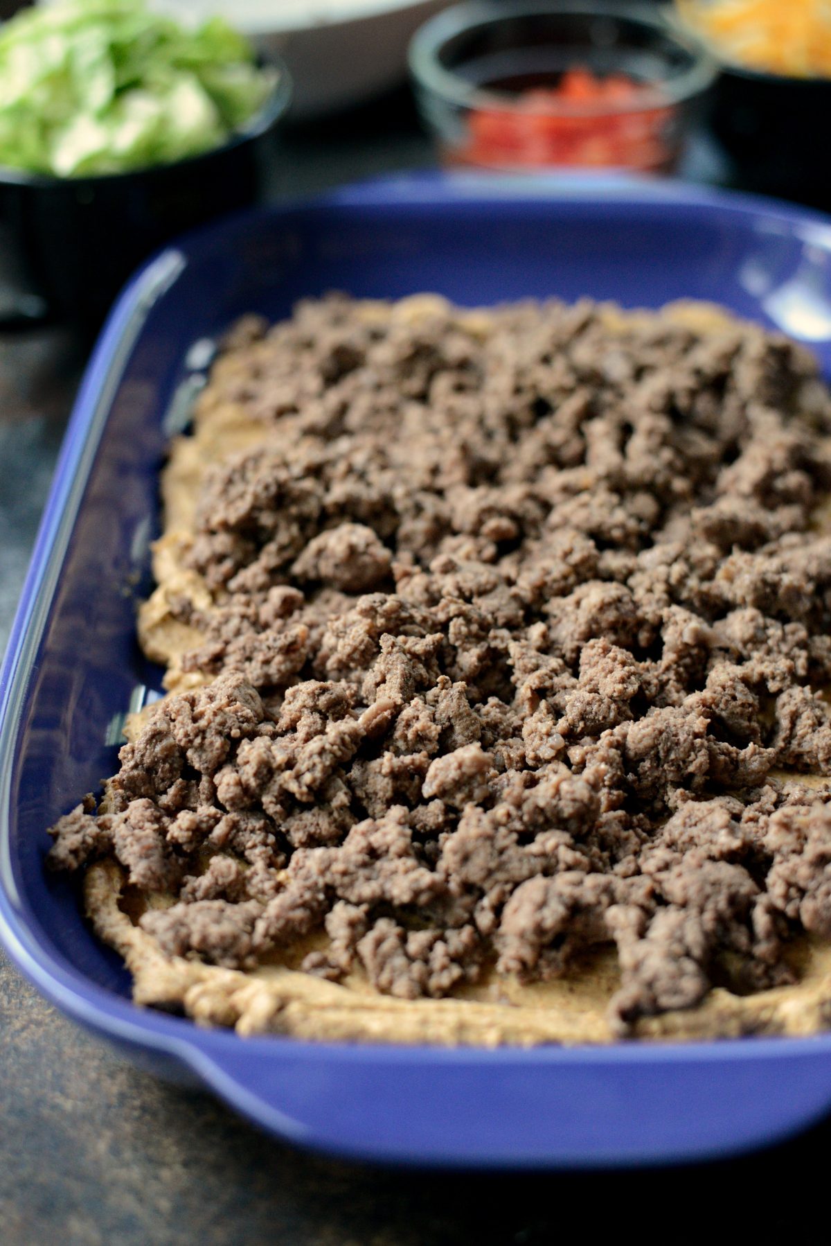 top with taco meat