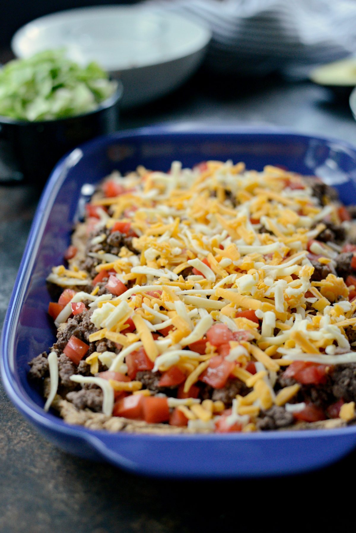 7 layer taco dip with ground beef