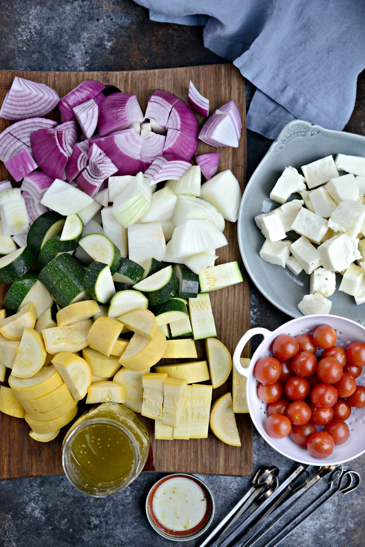 Grilled Halloumi Vegetable Skewers ingredients