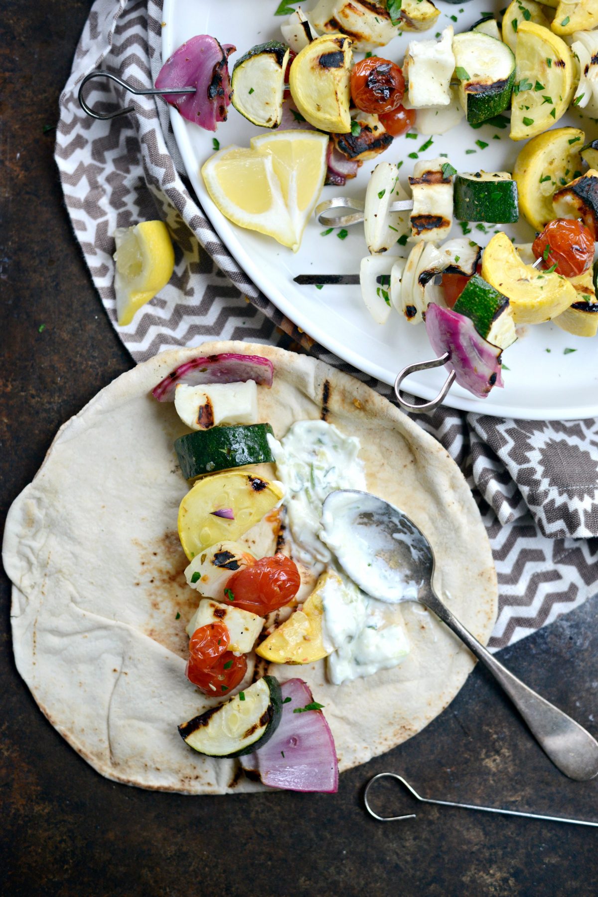 Grilled Halloumi Vegetable Skewers