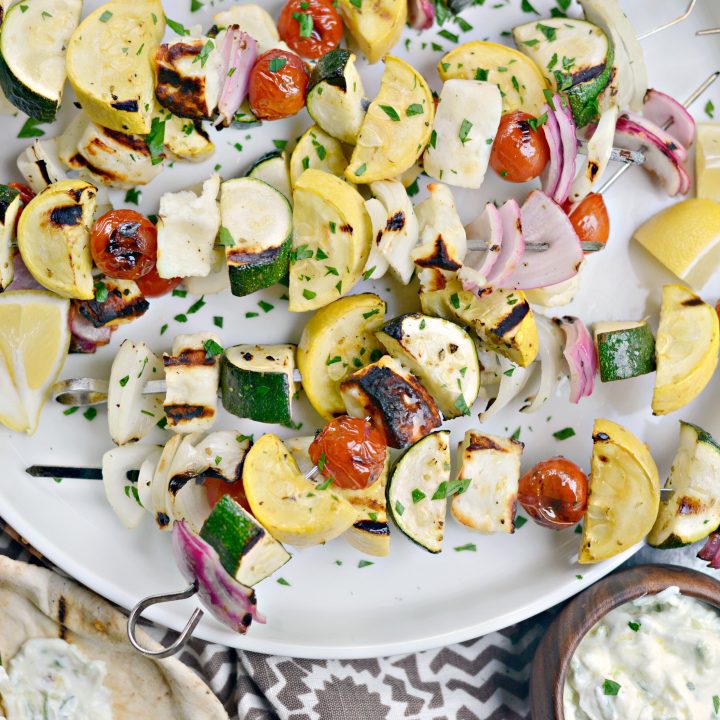 Grilled Halloumi Vegetable Skewers Simply Scratch