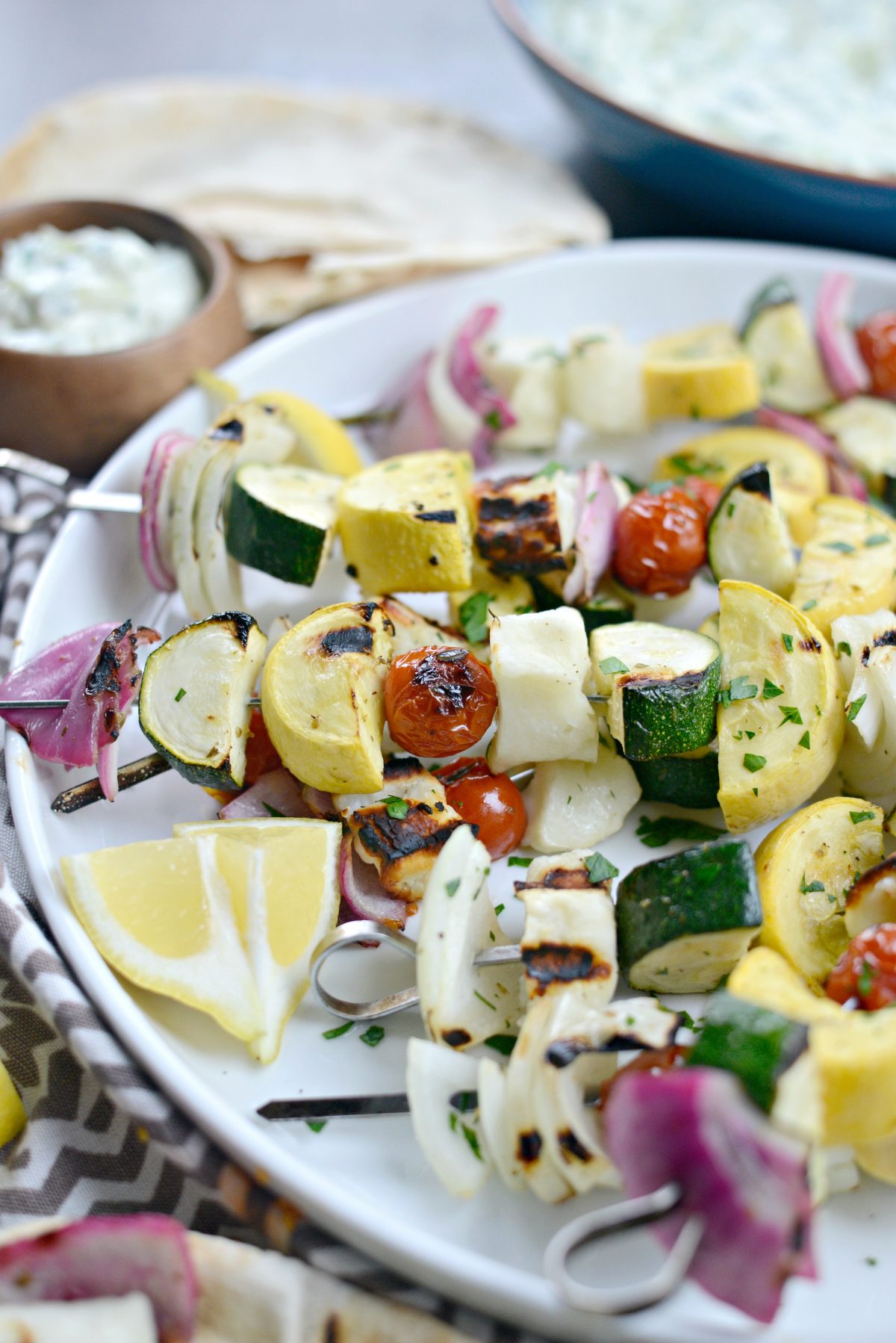 Grilled Halloumi Vegetable Skewers