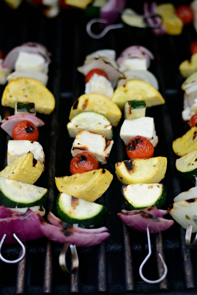 Grilled Halloumi Vegetable Skewers Simply Scratch