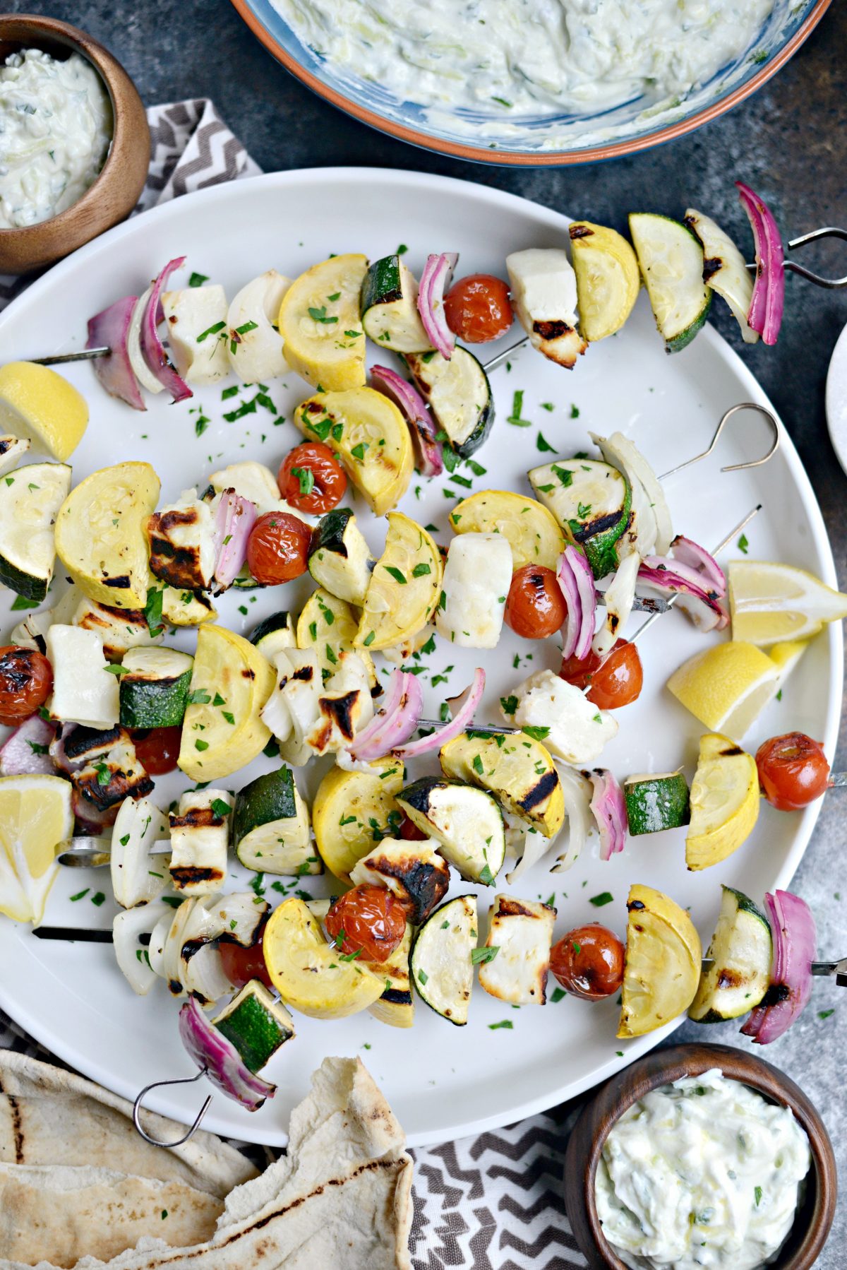 Grilled Halloumi Vegetable Skewers