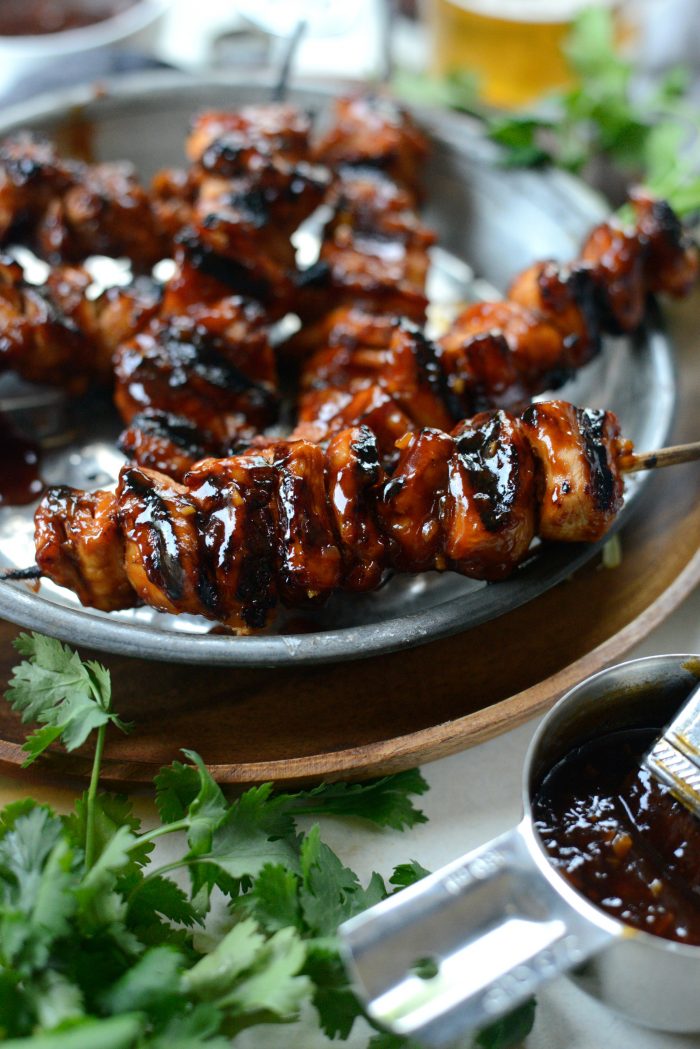 Grilled Sticky Sweet Chicken Skewers