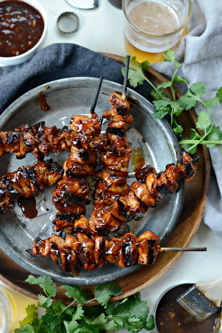 Grilled Sticky Sweet Chicken Skewers Simply Scratch