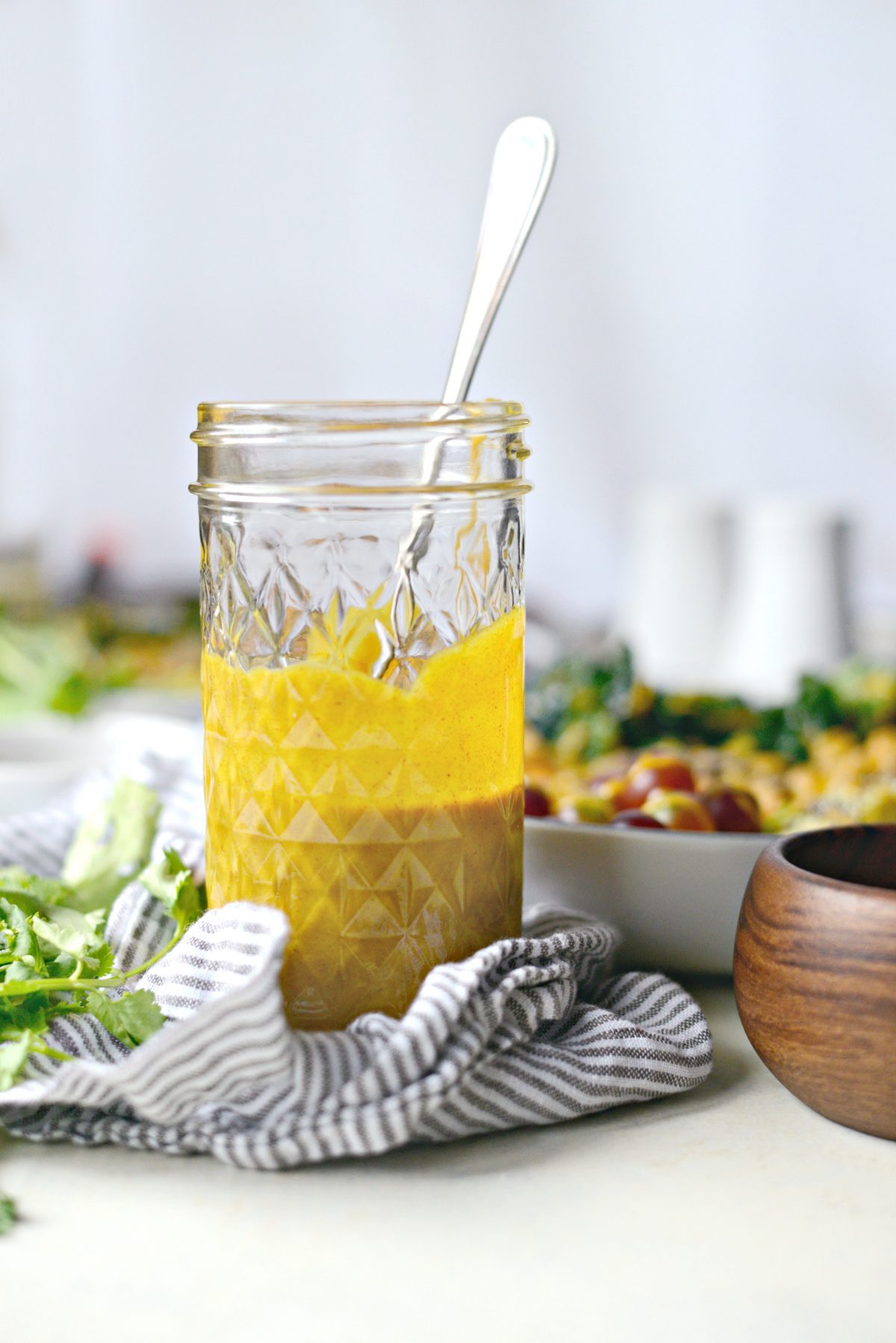 Golden Almond Butter Dressing in jar