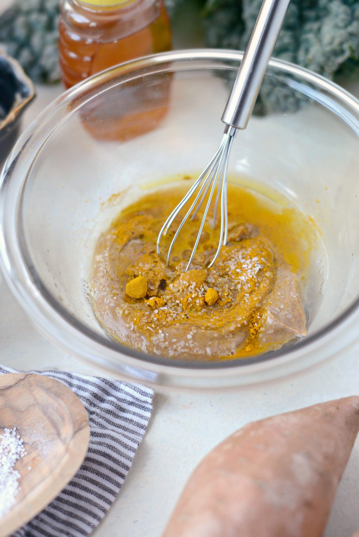 dressing ingredients in bowl