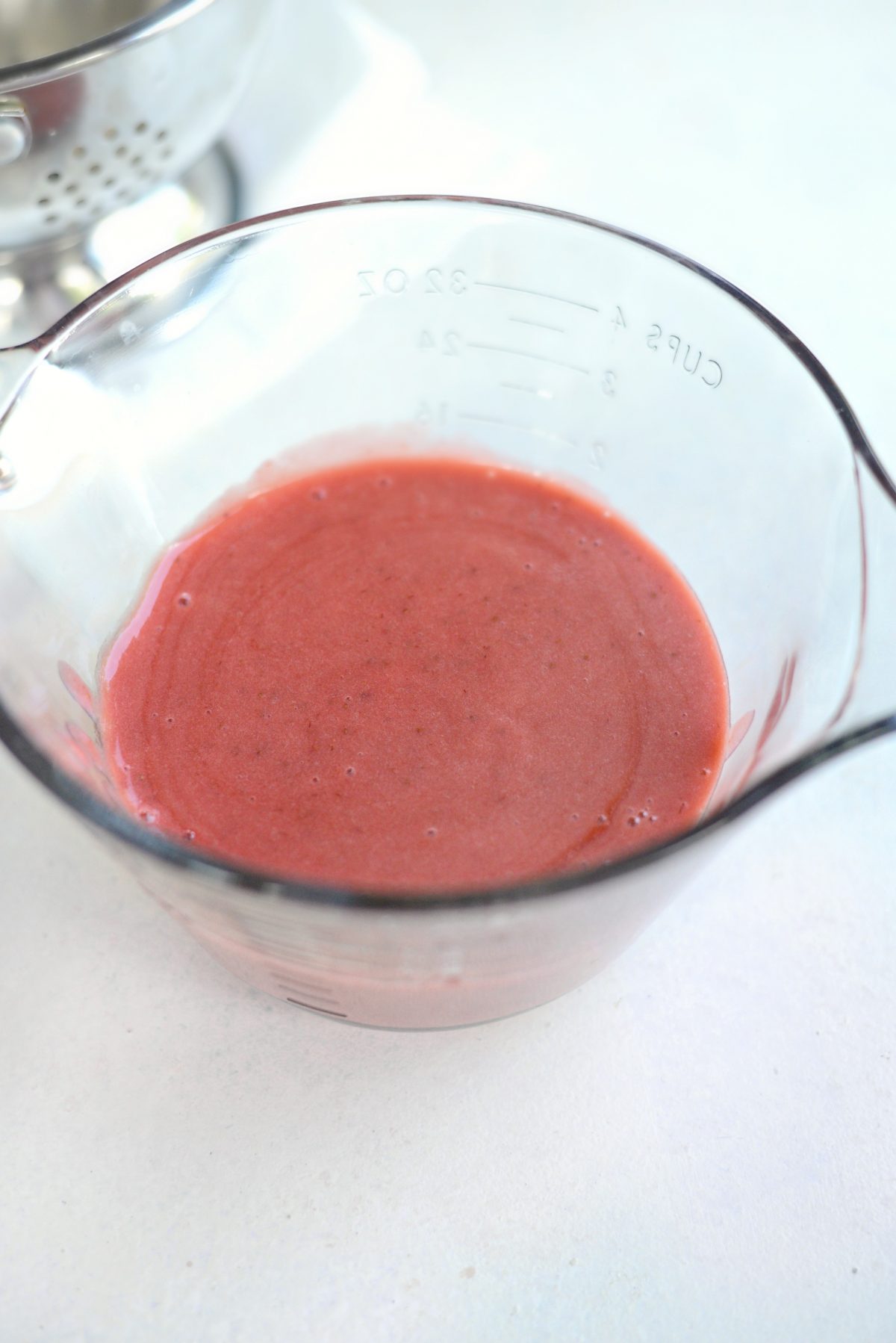 blended strawberries