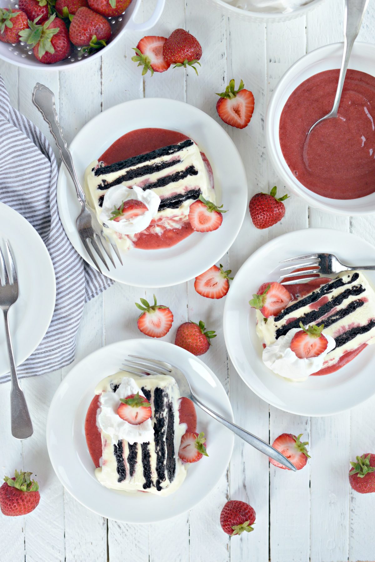 Strawberry Swirl Mascarpone Ice Cream Cookie Cake