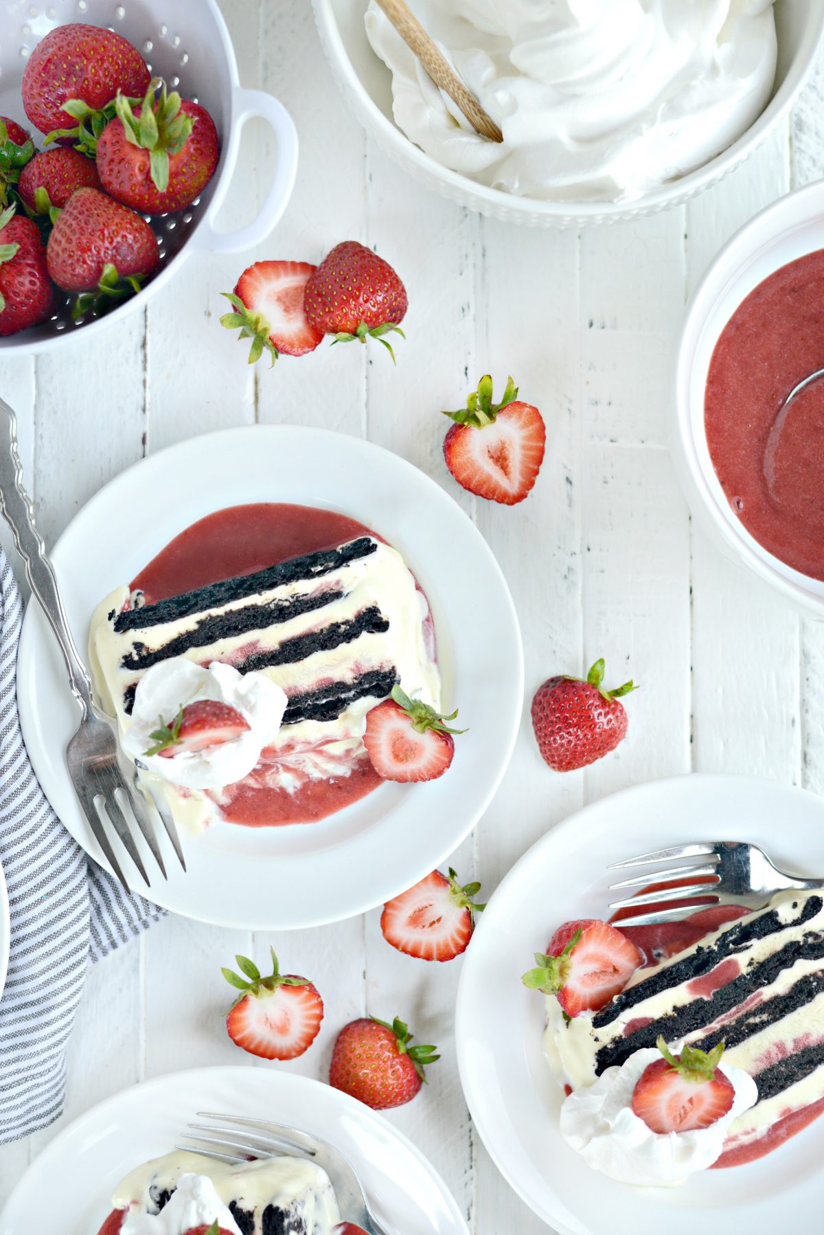 Strawberry Swirl Mascarpone Ice Cream Cookie Cake 