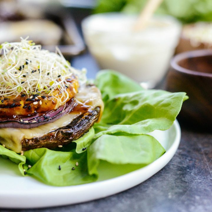 Grilled Teriyaki Portobello Burgers with Honey Wasabi Mayo-image