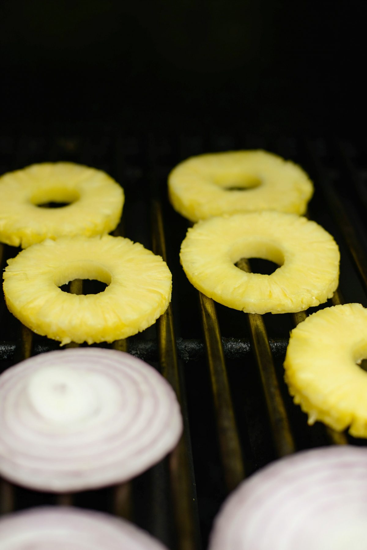 grill onions and pineapple slices