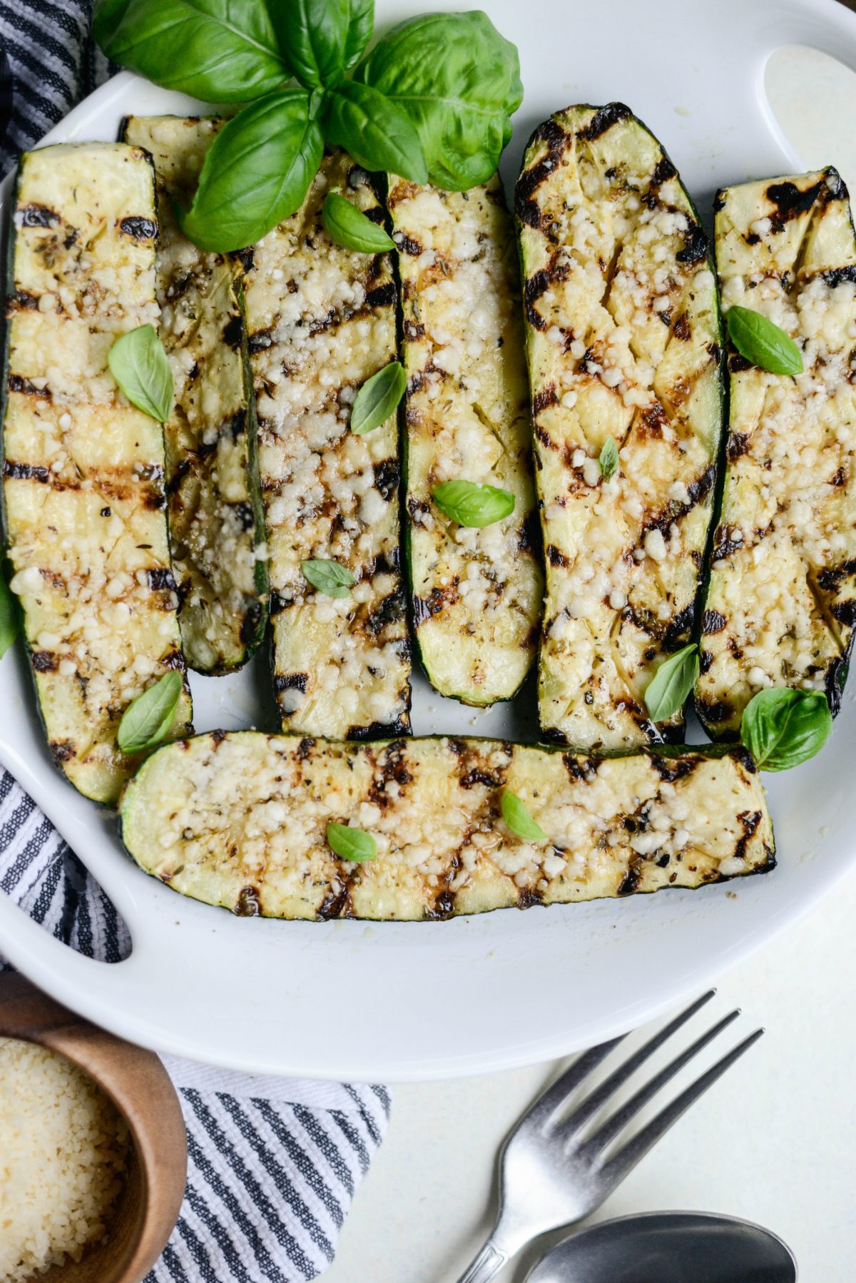 Grilled Zucchini with Lemon, Garlic and Parmesan
