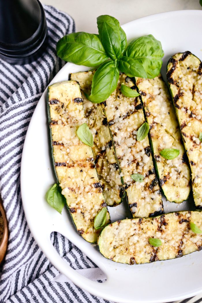 Grilled Zucchini with Lemon, Garlic & Parmesan