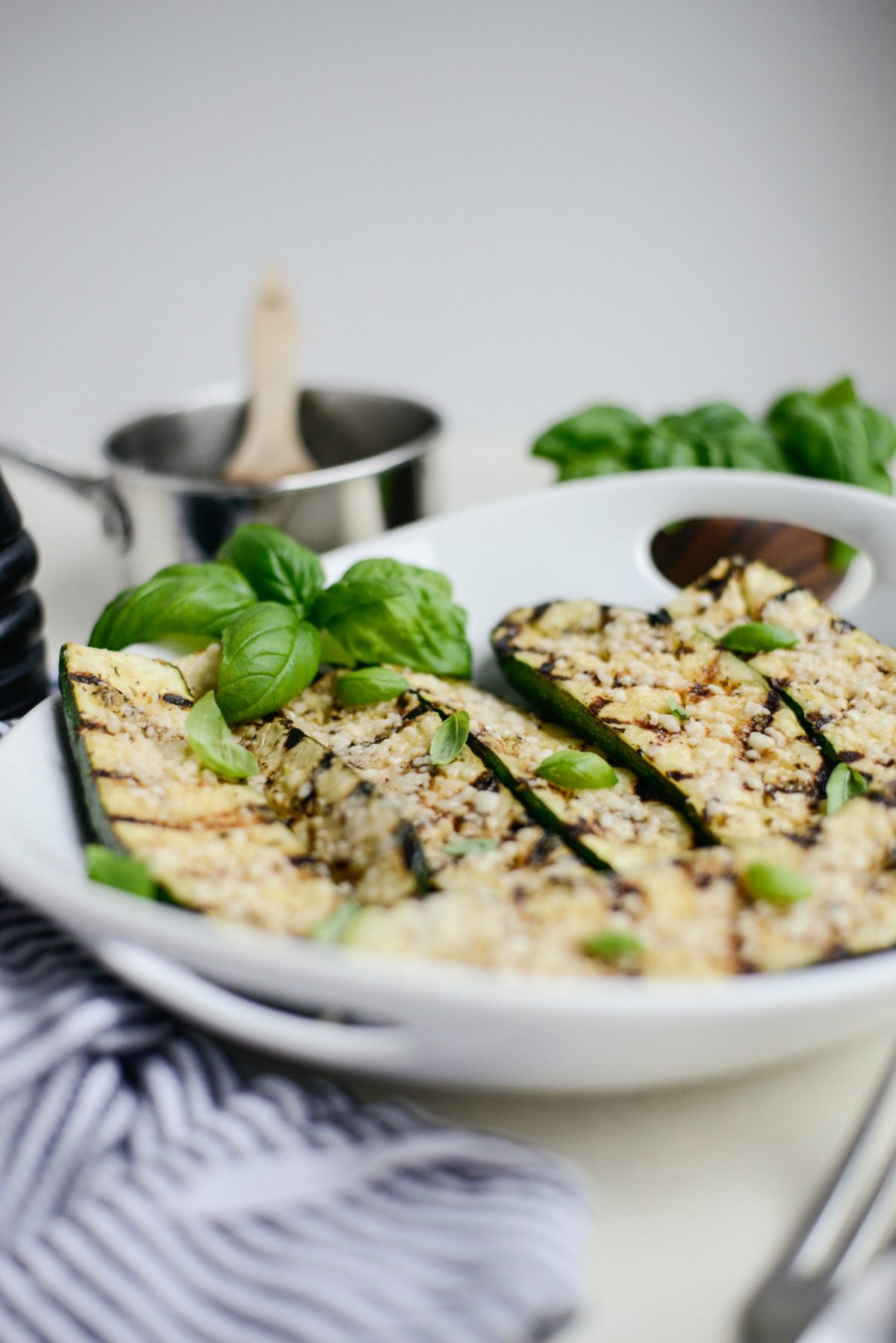 Grilled Zucchini with Lemon, Garlic & Parmesan