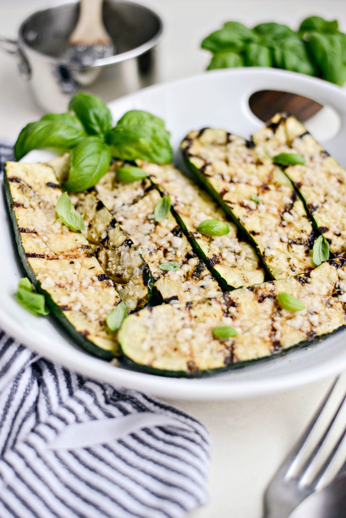 Grilled Zucchini with Lemon, Garlic & Parmesan