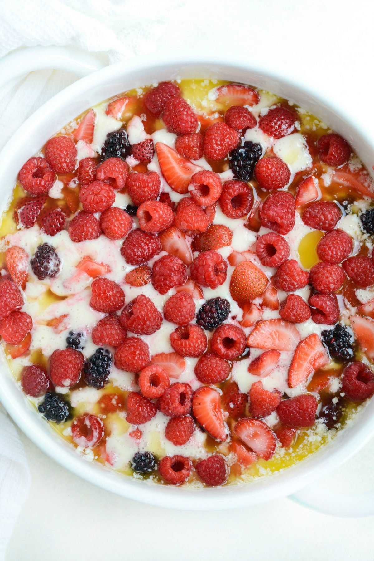 spooned berries over top before baking