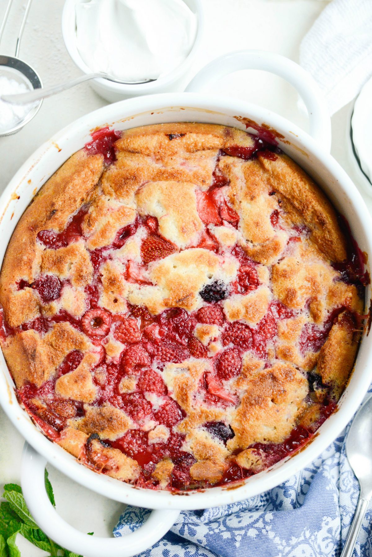 baked Triple Berry Cobbler