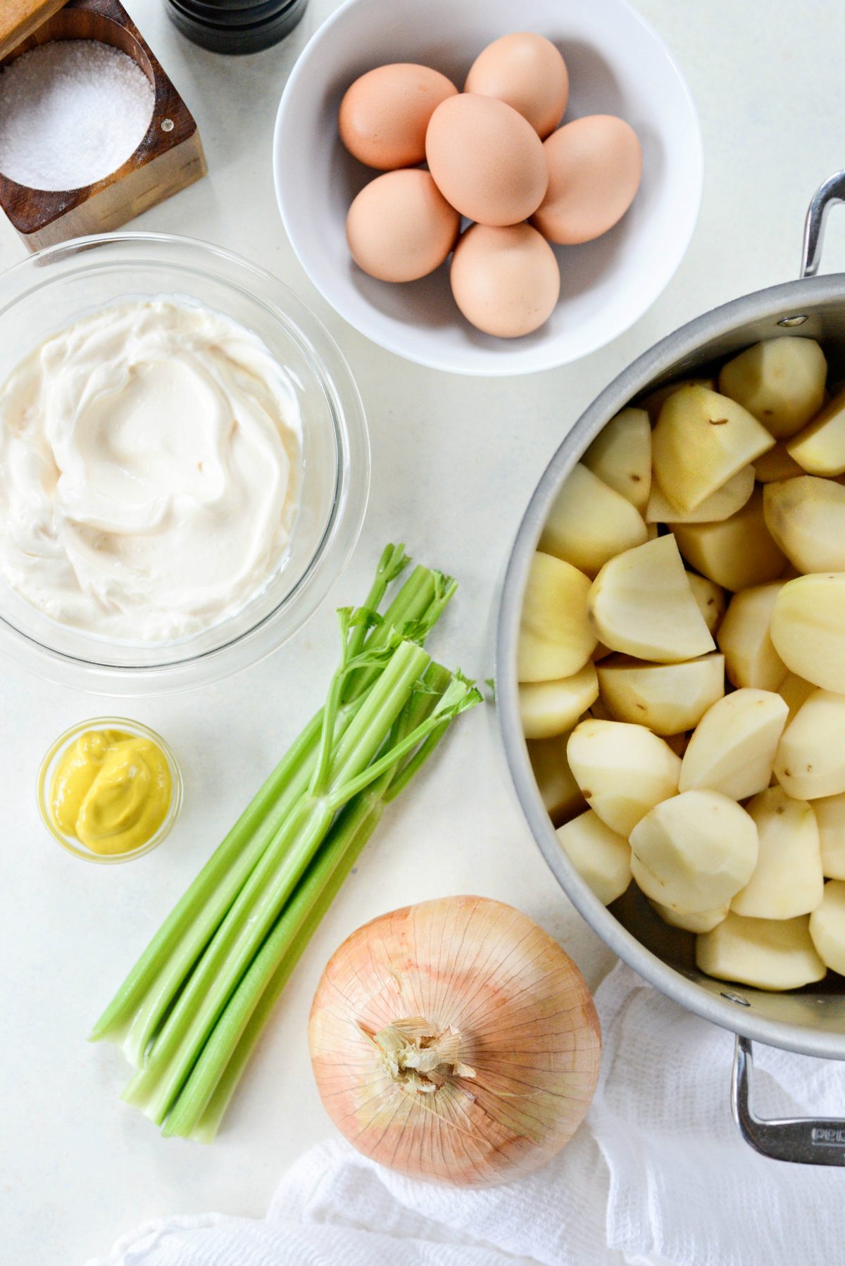 ingredients for Aunt Penny's Classic Potato Salad Recipe
