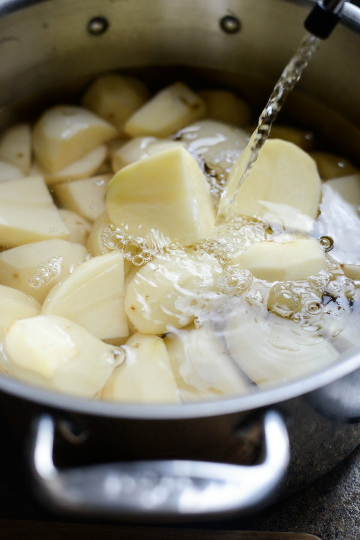 cover potatoes with water and cook