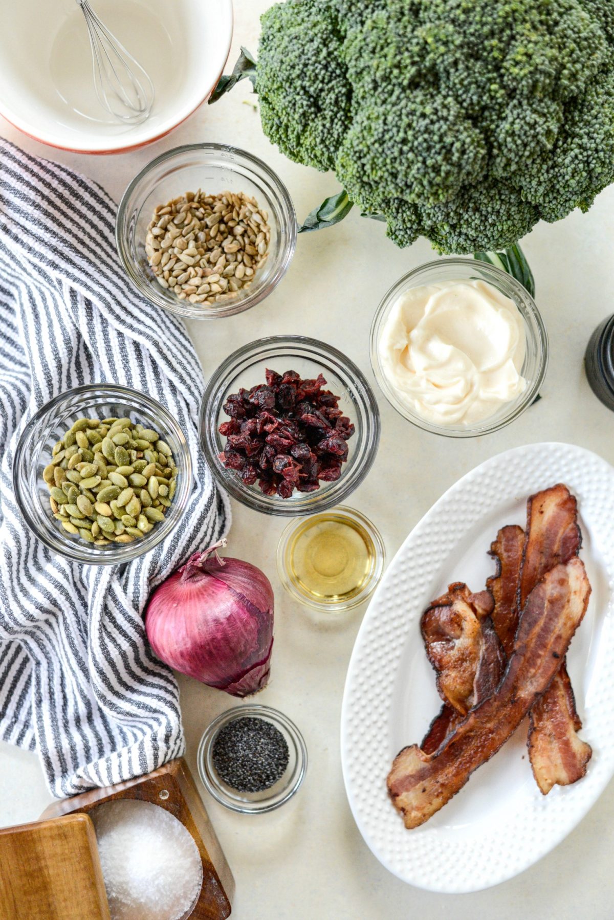 ingredients for Broccoli Crunch Salad