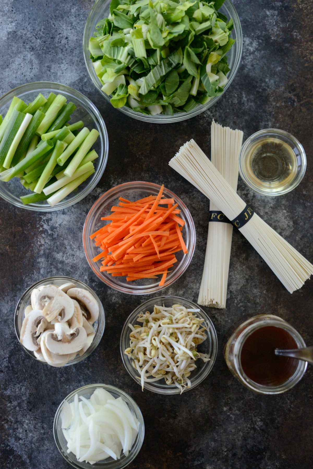 Chinese Vegetable Noodle Stir-Fry ingredients