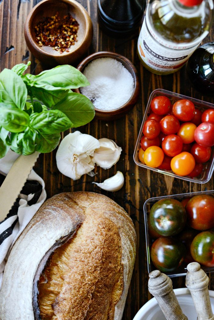 Tomato Bruschetta Panzanella ingredients