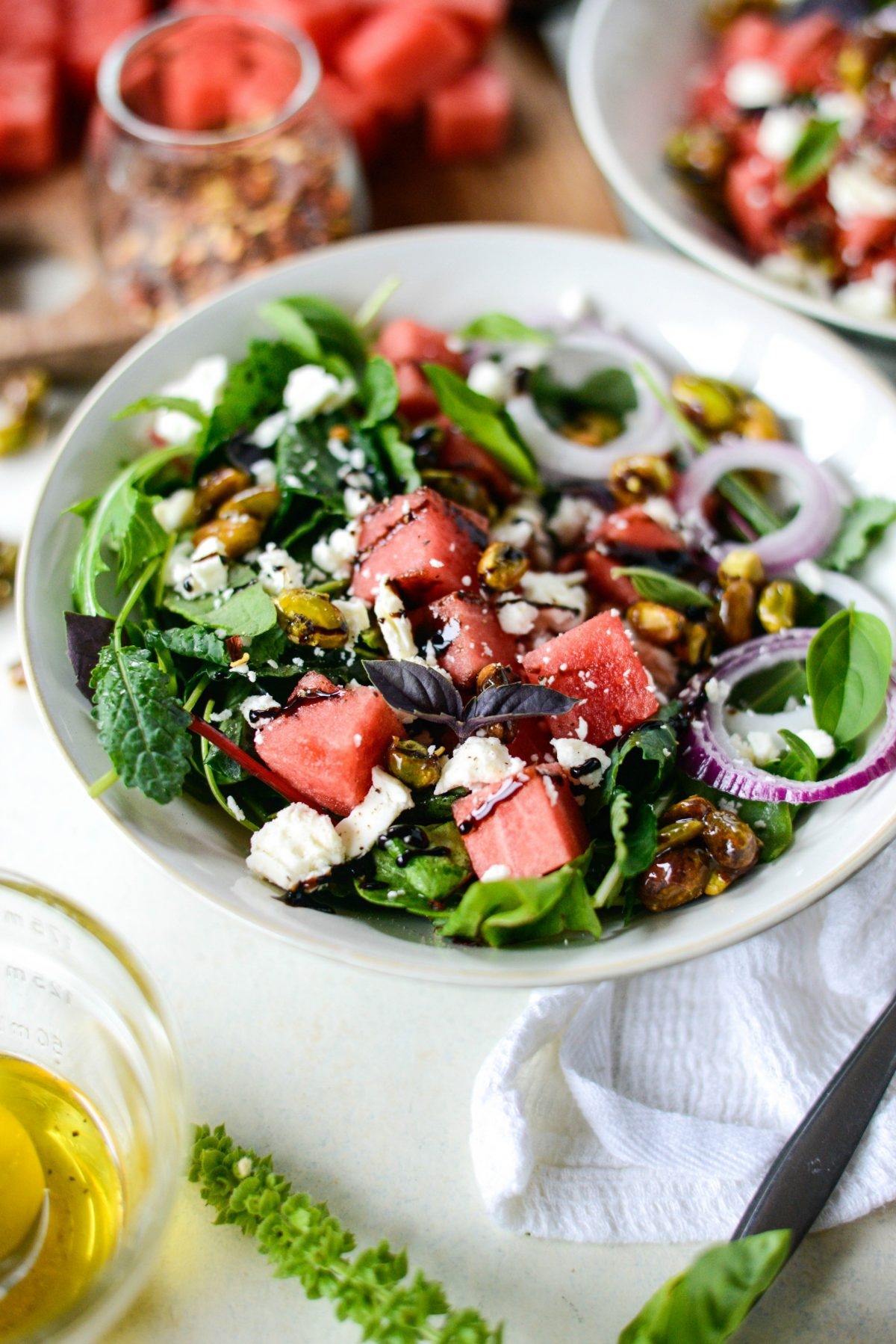 Watermelon Feta Salad with Honey Candied Pistachios