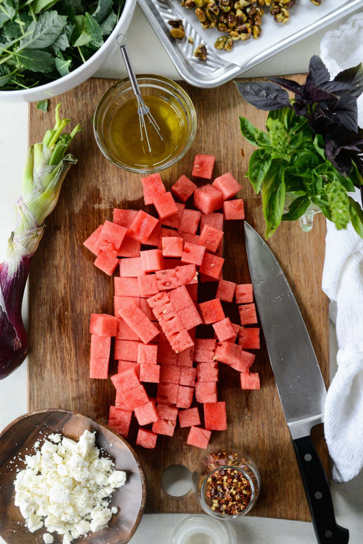 diced watermelon