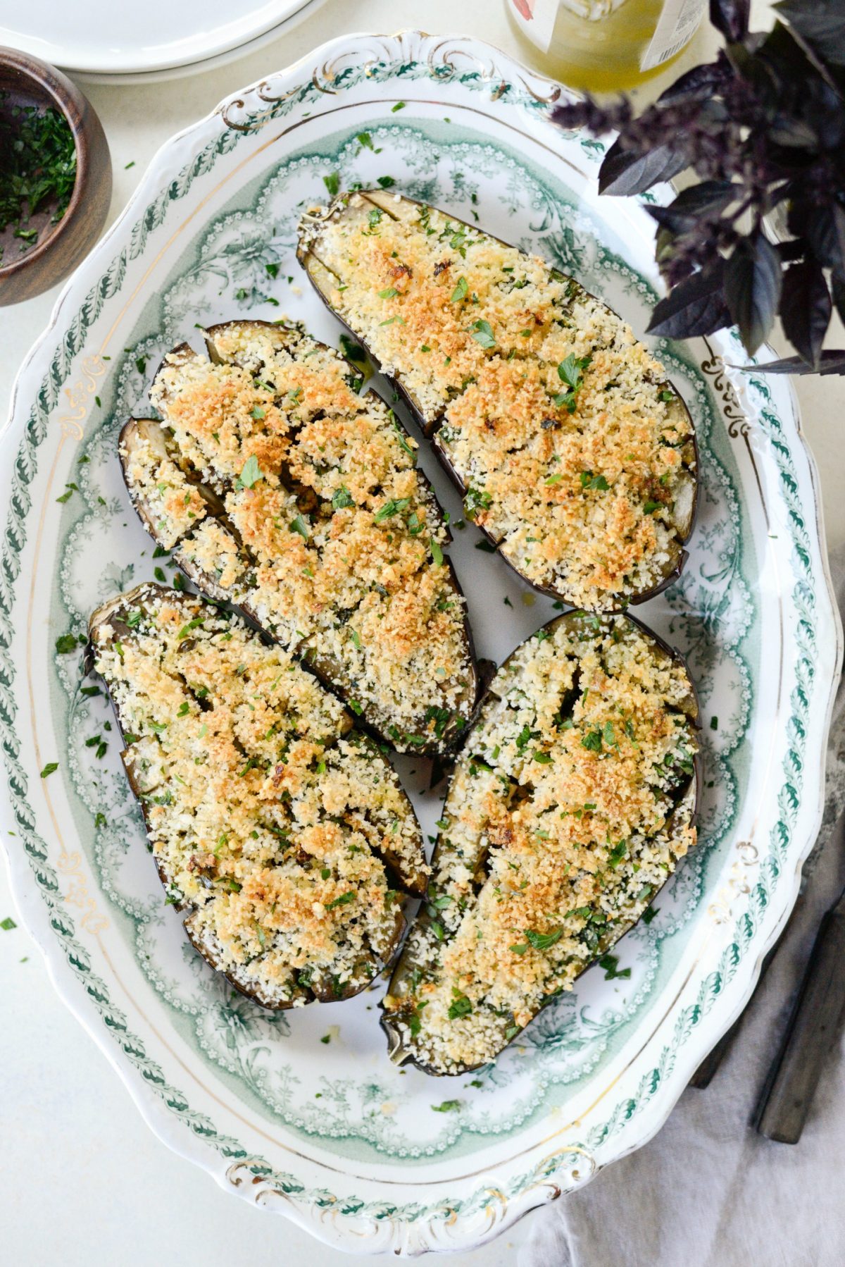 Baked Eggplant with Pecorino Crumbs