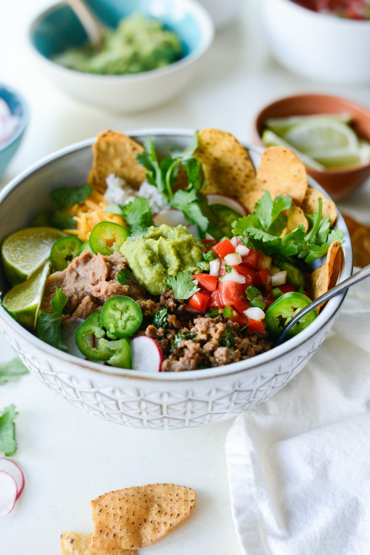 Cheesy Beef and Bean Burrito Rice Bowls 