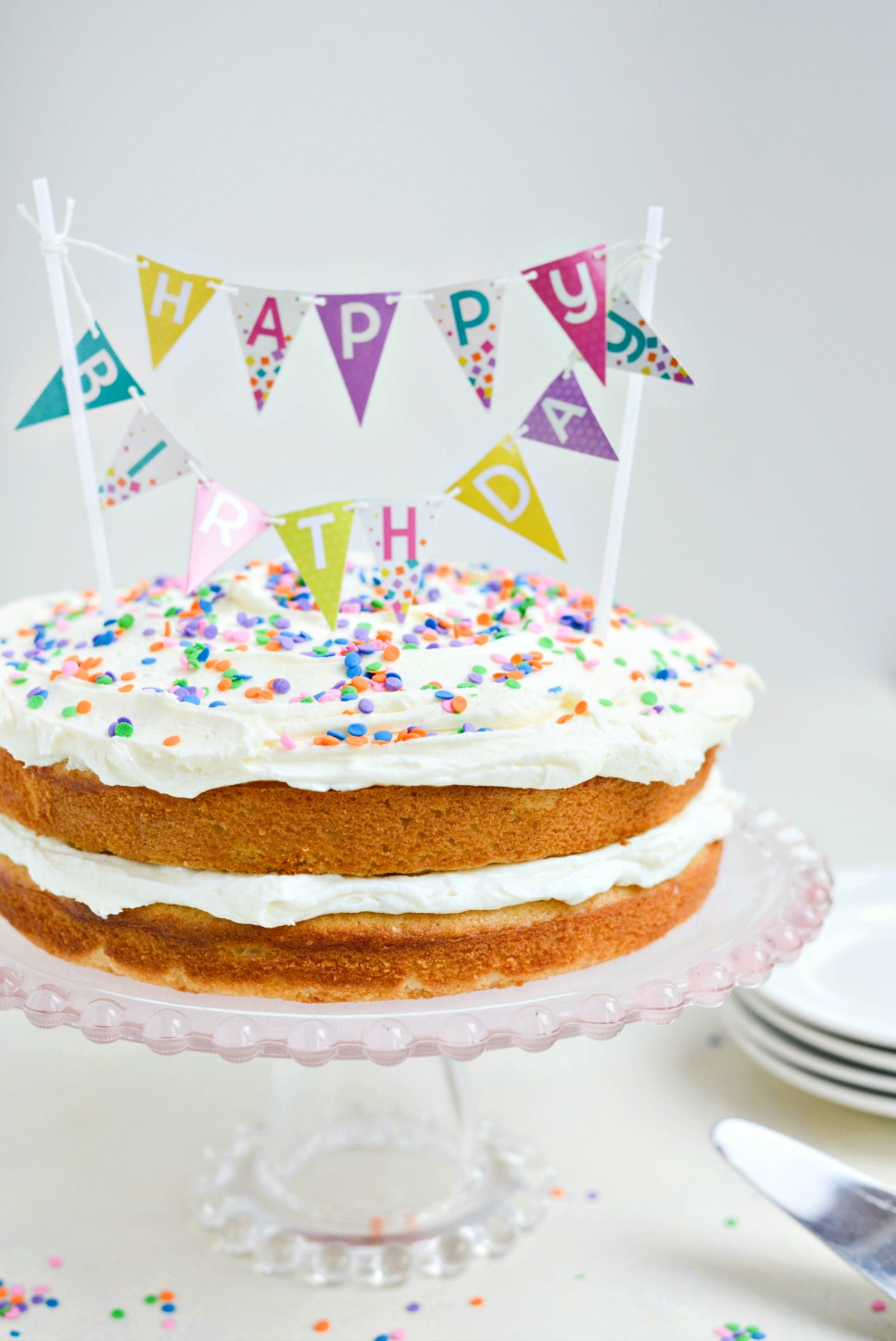 Easy Homemade White Cake with White Buttercream Frosting