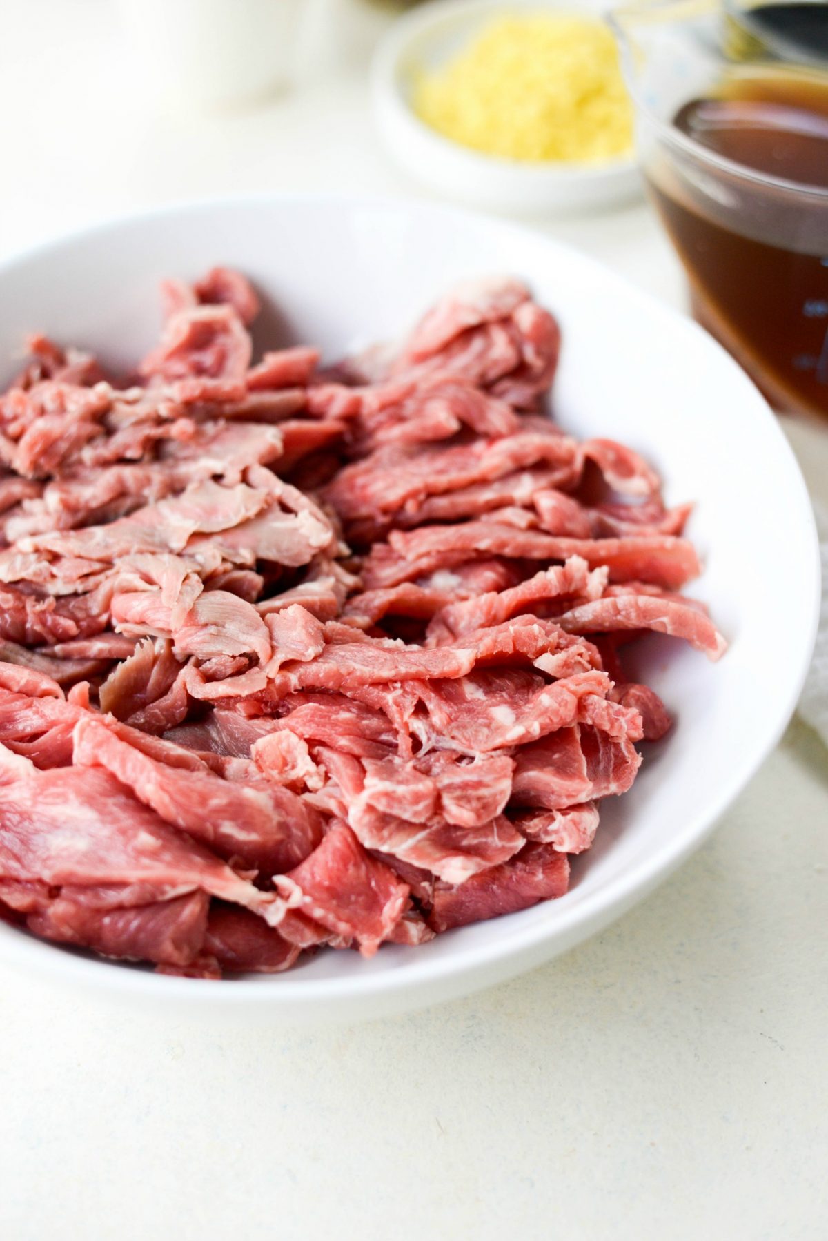 thinly sliced beef