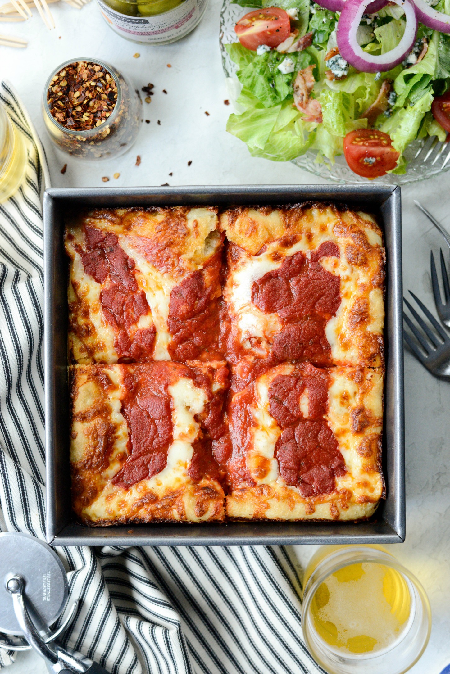 Mini Detroit Style Pizza - Tiny Red Kitchen