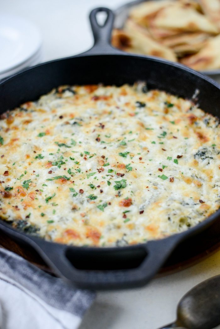 baked Hot Four Cheese Spinach Artichoke Dip